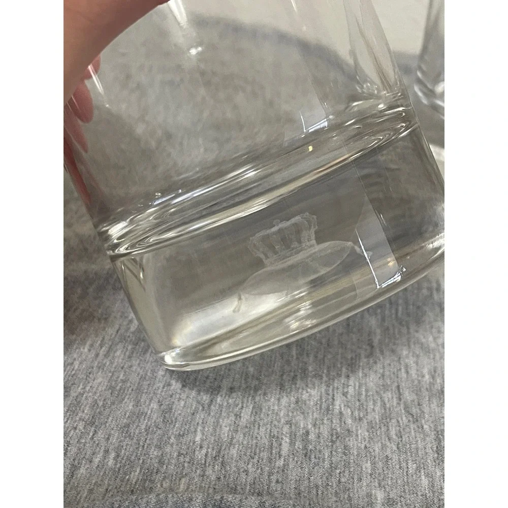Crown Royal Rocks Glasses Unisex OS Clear Excellent Etched Lowball Whiskey Set 2